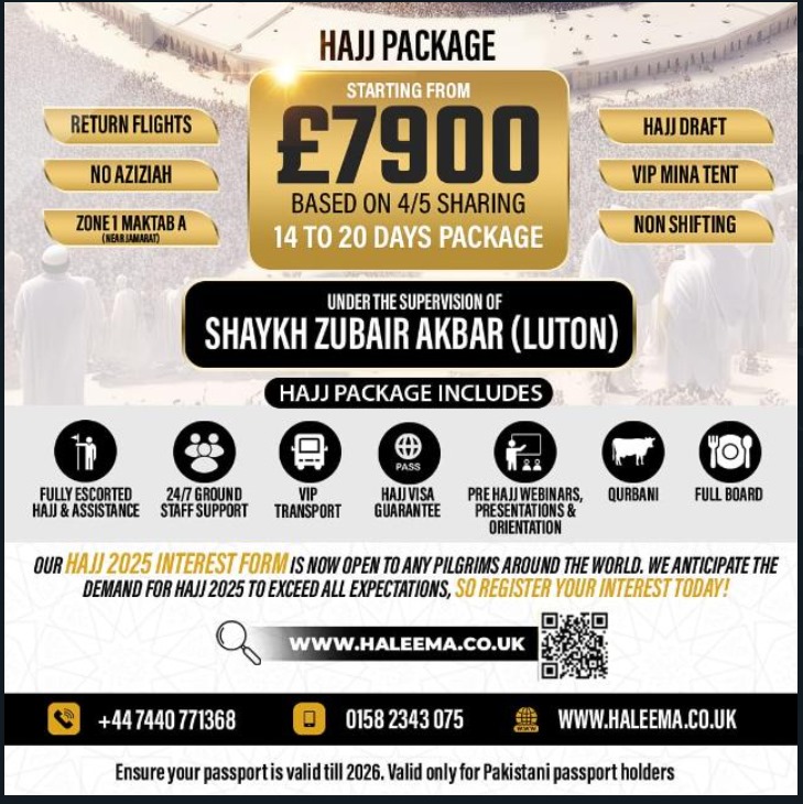 Cost of Hajj for 4 Star and 5 Star Options