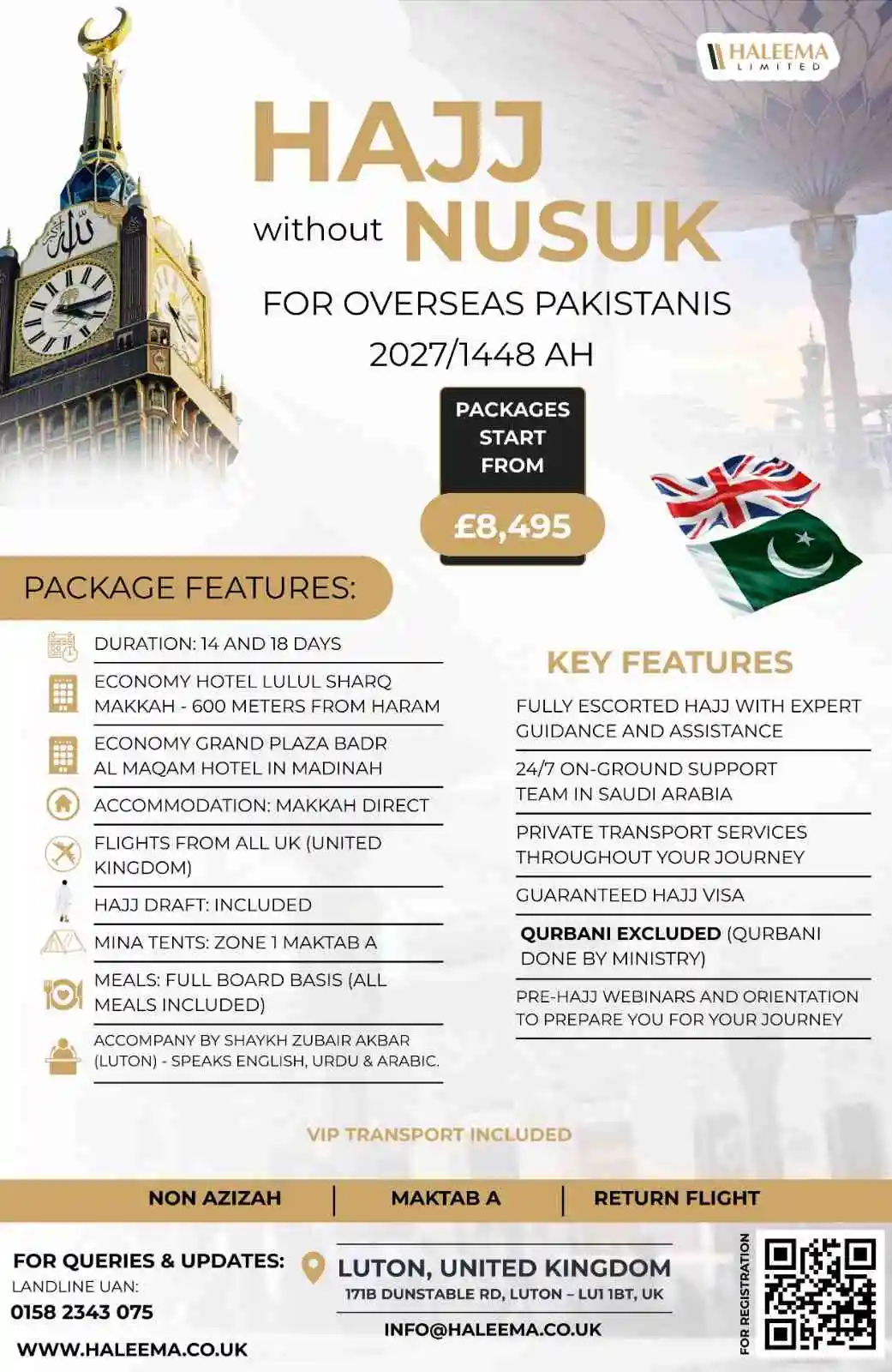 Cost of Hajj for 4 Star and 5 Star Options